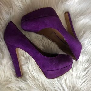 Steve Madden Purple Suede Platform Heels